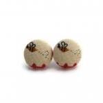 Bee Mini Fabric Buttons Ear..