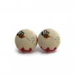 Bee Mini Fabric Buttons Ear..